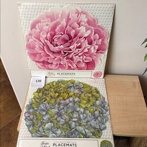 Hester and Cook Die Cut 12 Count 16" x 16" Placemat - Peony OR Hydrangea
